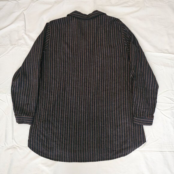Grandi Women's Black Striped Exposed Front Pockets Long Sleeve Tunic Top Size M - Picture 5 of 12